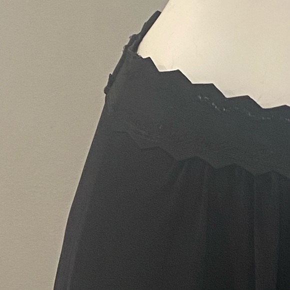 Fuzzi zig zag waist maxi skirt full length flowy layered black medium Italy - Picture 2 of 6